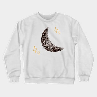 Pencil Graphic of Half Moon and Stars Crewneck Sweatshirt